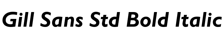 Gill Sans Std Bold Italic font preview