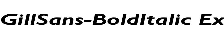 GillSans-BoldItalic Ex font preview