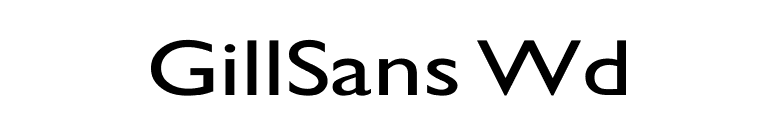 GillSans Wd font preview