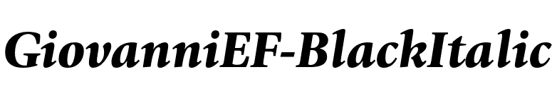 GiovanniEF-BlackItalic font preview