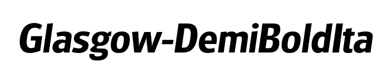 Glasgow-DemiBoldIta font preview