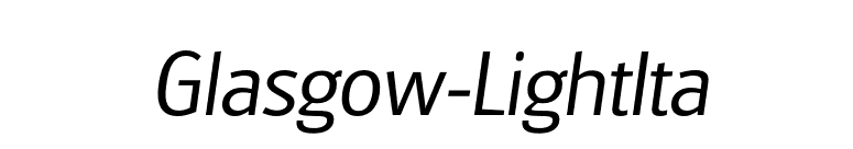 Glasgow-LightIta font preview