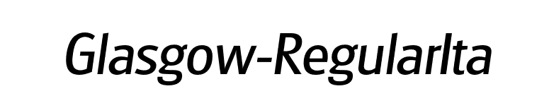 Glasgow-RegularIta font preview