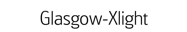 Glasgow-Xlight font preview