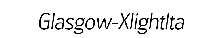 Glasgow-XlightIta font preview