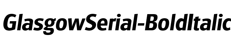 GlasgowSerial-BoldItalic font preview