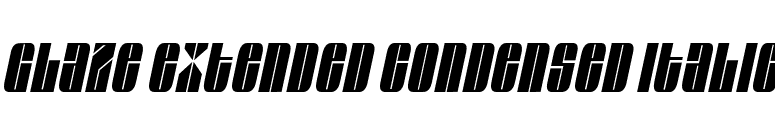 Glaze Extended Condensed Italic font preview