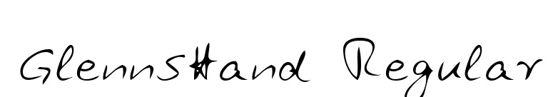GlennsHand Regular font preview