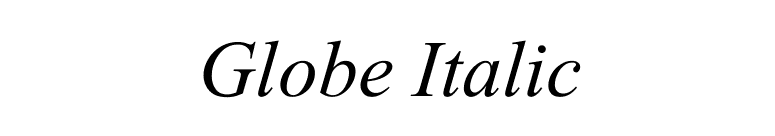 Globe Italic font preview