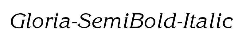Gloria-SemiBold-Italic font preview