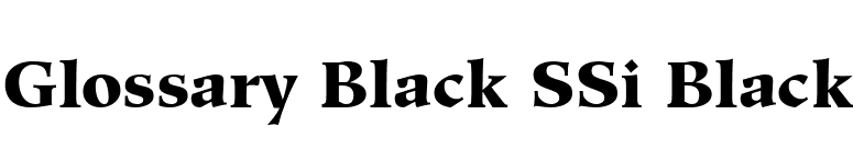 Glossary Black SSi Black font preview