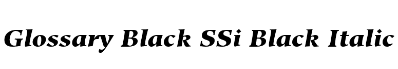 Glossary Black SSi Black Italic font preview