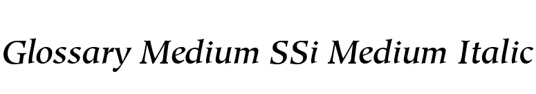 Glossary Medium SSi Medium Italic font preview