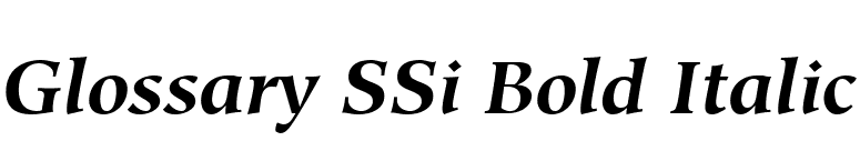 Glossary SSi Bold Italic font preview