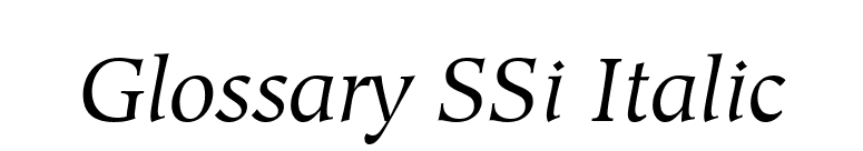 Glossary SSi Italic font preview
