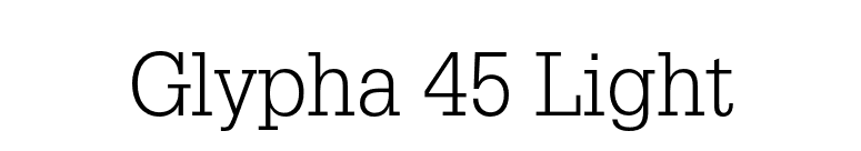 Glypha 45 Light font preview