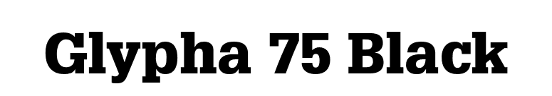 Glypha 75 Black font preview