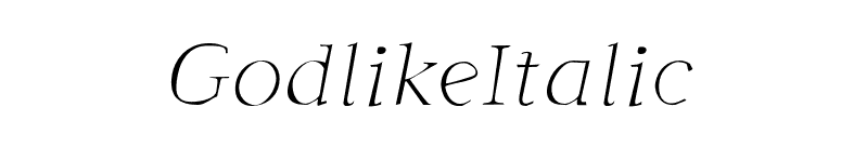 GodlikeItalic font preview