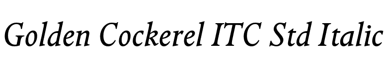 Golden Cockerel ITC Std Italic font preview