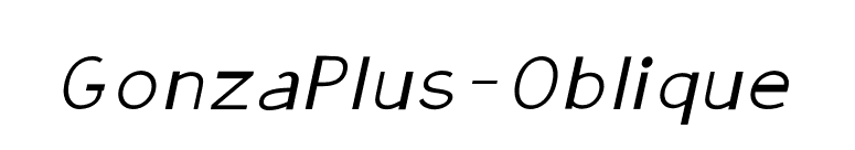 GonzaPlus-Oblique font preview