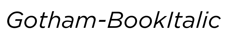 Gotham-BookItalic font preview