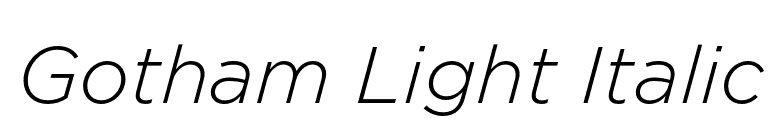 Gotham Light Italic font preview