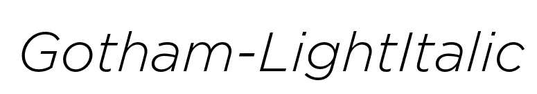 Gotham-LightItalic font preview