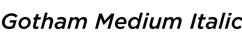 Gotham Medium Italic font preview