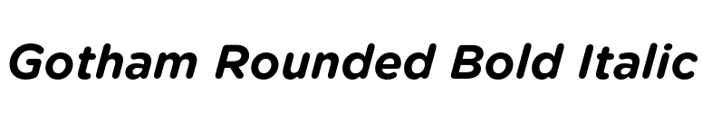 Gotham Rounded Bold Italic font preview
