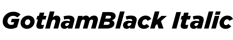 GothamBlack Italic font preview