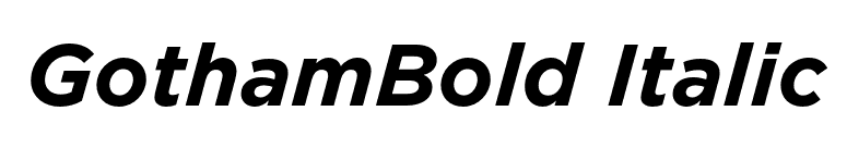 GothamBold Italic font preview