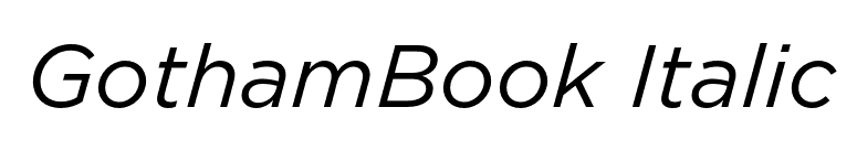 GothamBook Italic font preview