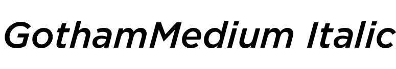 GothamMedium Italic font preview