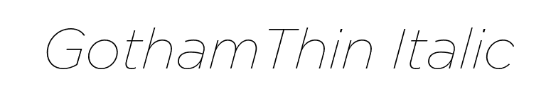 GothamThin Italic font preview