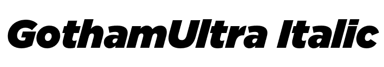 GothamUltra Italic font preview