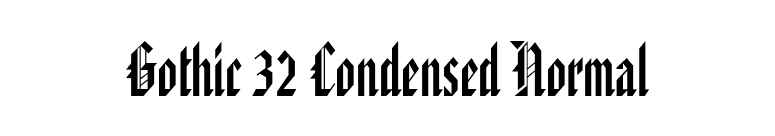 Gothic 32 Condensed Normal font preview