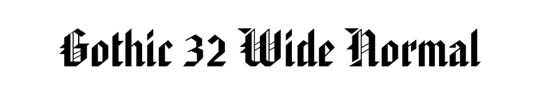 Gothic 32 Wide Normal font preview