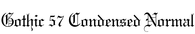 Gothic 57 Condensed Normal font preview