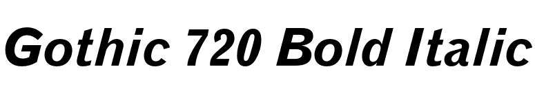 Gothic 720 Bold Italic font preview