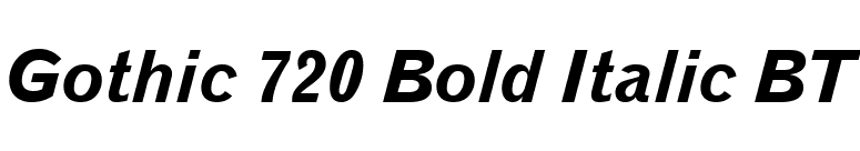 Gothic 720 Bold Italic BT font preview