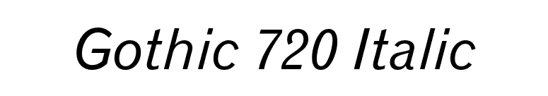 Gothic 720 Italic font preview