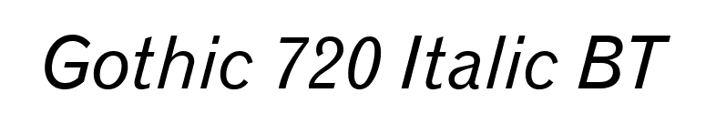 Gothic 720 Italic BT font preview