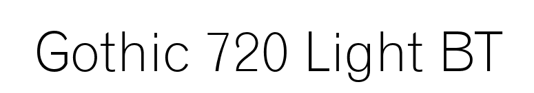 Gothic 720 Light BT font preview