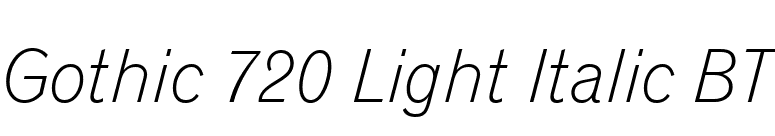 Gothic 720 Light Italic BT font preview