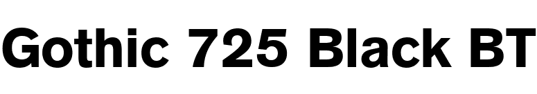 Gothic 725 Black BT font preview