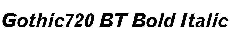 Gothic720 BT Bold Italic font preview