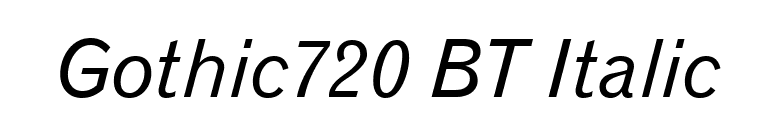 Gothic720 BT Italic font preview