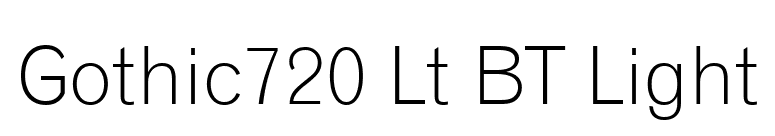 Gothic720 Lt BT Light font preview