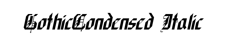 GothicCondensed Italic font preview