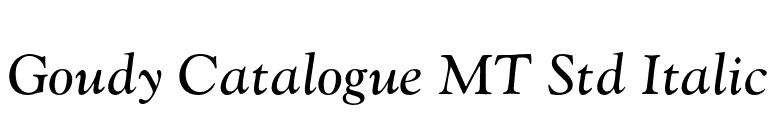 Goudy Catalogue MT Std Italic font preview